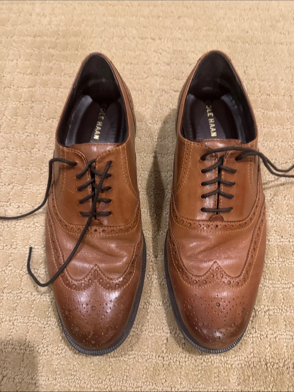 Cole Haan Tan/Brown Leather Brogue Oxfords